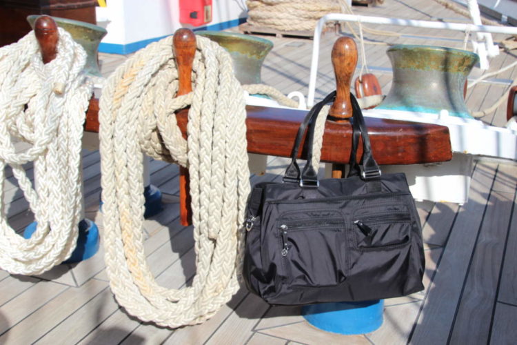 Samsonite Mooval handbag at sea on a Star Clippers ship